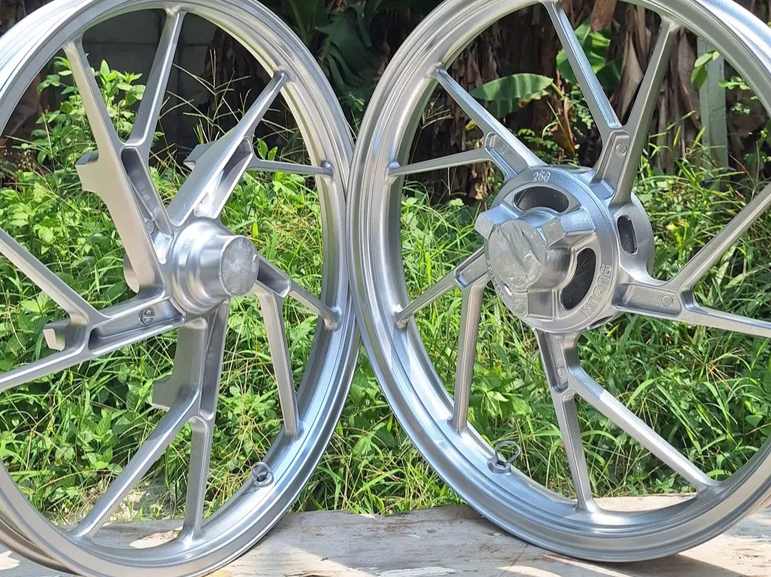 Hasil powder coating rangka baja industrial